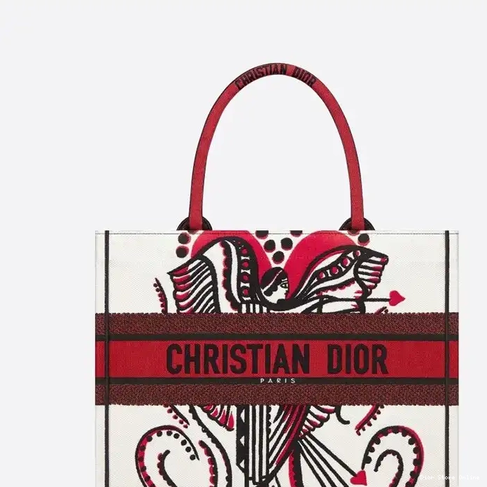 Cheap Canvas White Tote Cupidon Motif Dior Book 0210 Hot Sale