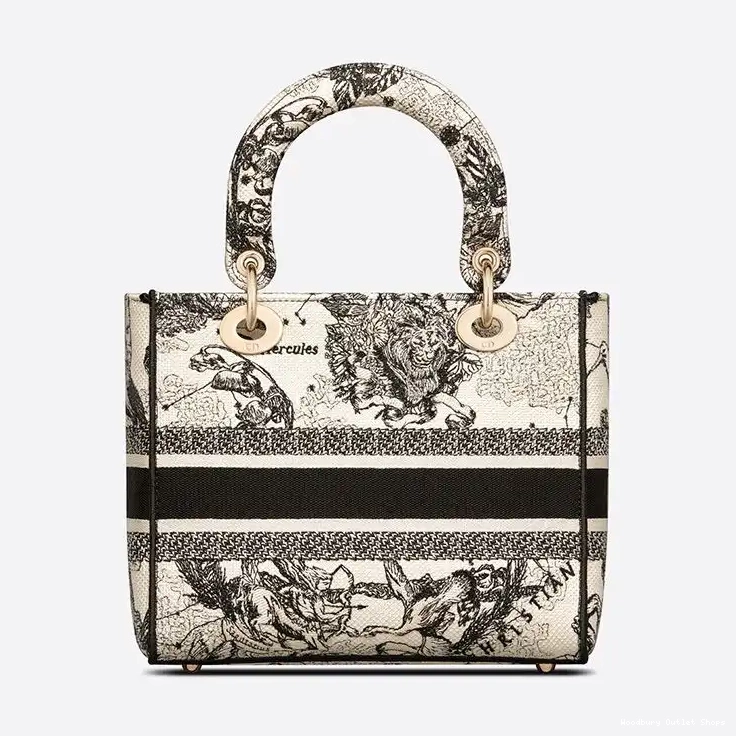 Cheap Motif Medium Jouy Lady Bag de Toile D-lite Zodiac White Canvas 0218 Hot Sale