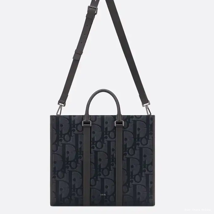 Cheap Canvas Black Oblique Tote Dior East-West Maxi Motif 0220 Hot Sale