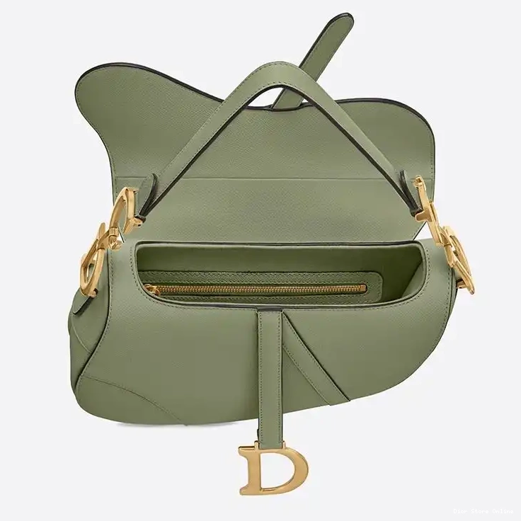 Cheap Saddle Green Dior Bag Calfskin Grained 0216 Hot Sale