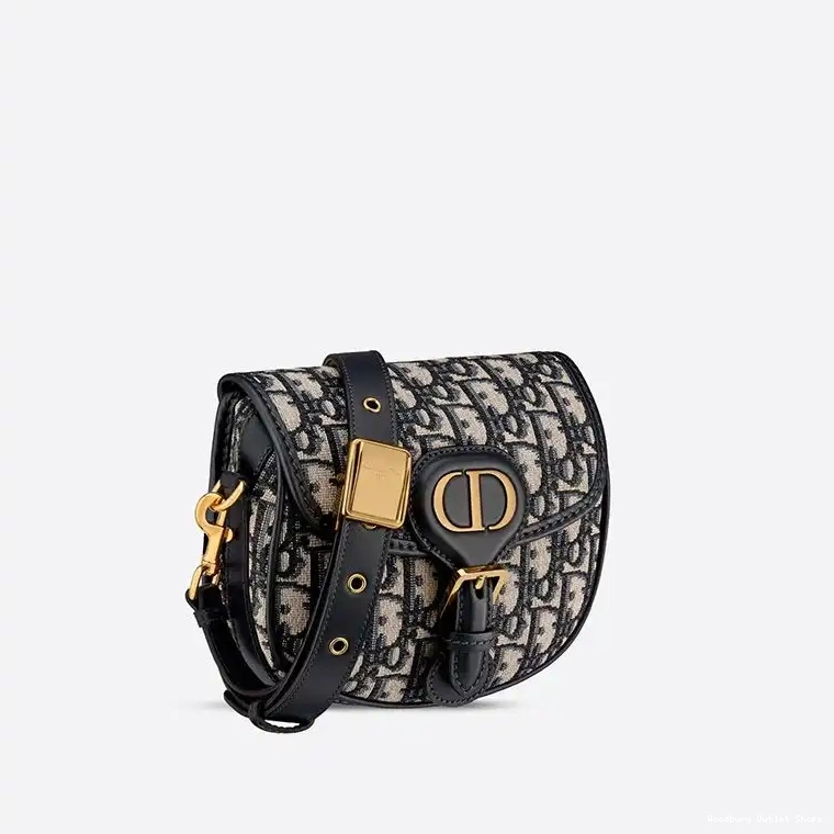 Cheap Bobby Blue Small Dior Canvas Motif Oblique Bag 0320 Hot Sale
