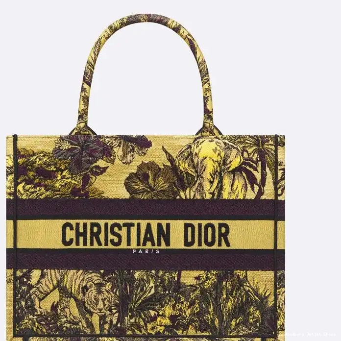 Cheap Yellow Dior Canvas Voyage Book Toile Jouy Tote Motif De 0319 Hot Sale