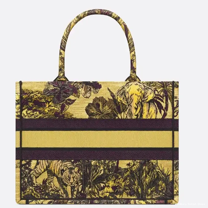 Cheap Yellow Dior Canvas Voyage Book Toile Jouy Tote Motif De 0319 Hot Sale
