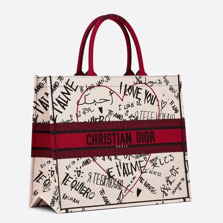 Cheap Canvas Blue Dots Dior Book Motif Tote 0322 Hot Sale