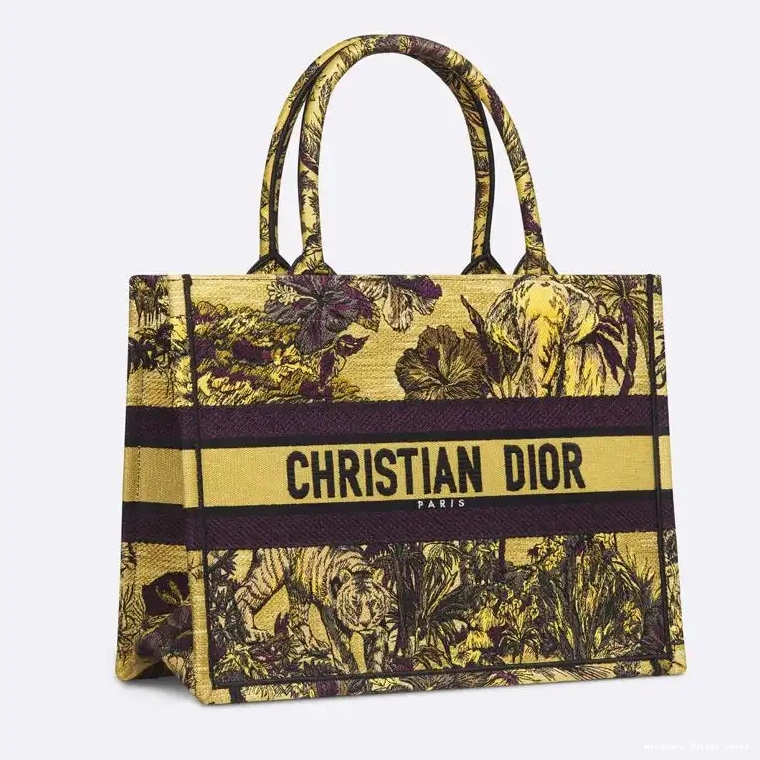 Cheap Yellow Dior Canvas Voyage Book Toile Jouy Tote Motif De 0319 Hot Sale