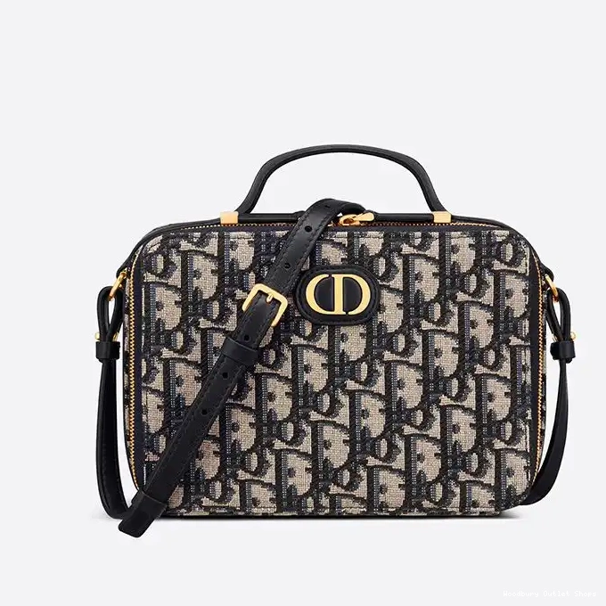 Motif Box Canvas Bag Oblique Dior Caro Blue 0319 Hot Sale