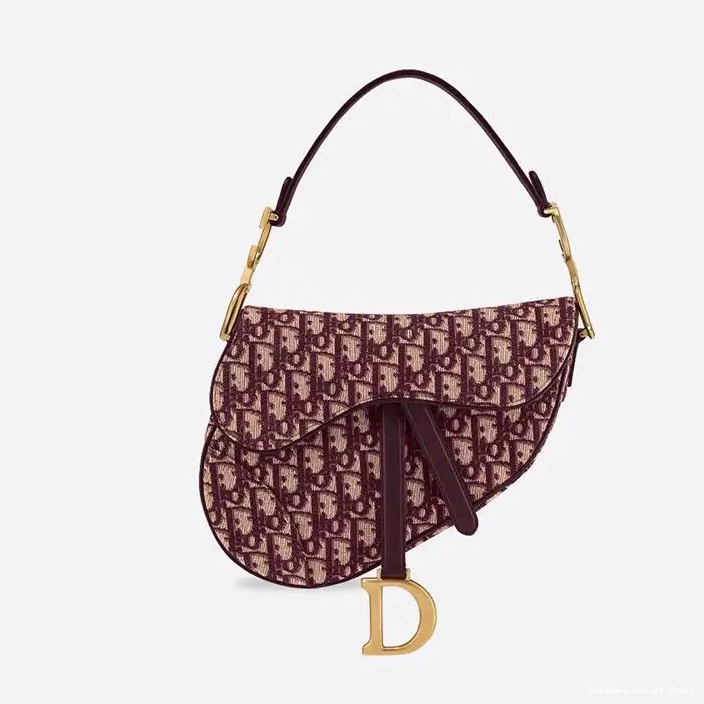 Cheap Canvas Burgundy Saddle Motif Dior Oblique Bag 0319 Hot Sale