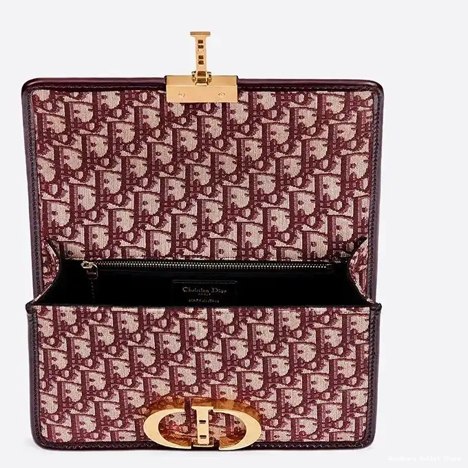 Cheap Burgundy Motif Bag Dior 30 Oblique Montaigne Canvas 0318 Hot Sale