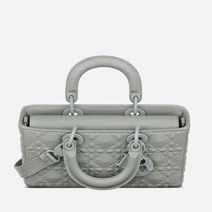 Cheap Motif Medium D-Joy Bag Calfskin Cannage Grey with Ultramatte Lady Diamond 0317 Hot Sale