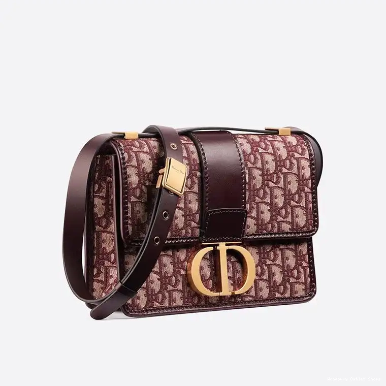 Cheap Burgundy Motif Bag Dior 30 Oblique Montaigne Canvas 0318 Hot Sale