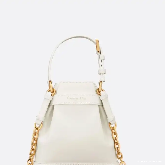 Cheap Small Calfskin CD-Embossed Dior Bag C'est White 0316 Hot Sale
