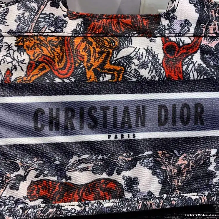 Cheap Tiger Jouy Canvas Motif Toile Dior Tote Book De Mini 0316 Hot Sale