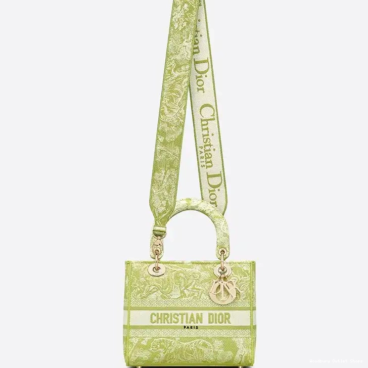 Cheap Lady de Bag Canvas Lemon Medium Toile D-lite Jouy Motif 0316 Hot Sale