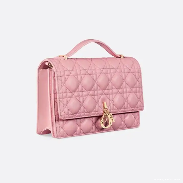 Cheap Dior Bag Cannage Small Handle Pink Top Miss Lambskin 0321 Hot Sale