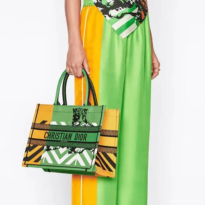 Cheap Dior Tote D-Jungle Orange Pop Book Motif Canvas Green 0318 Hot Sale