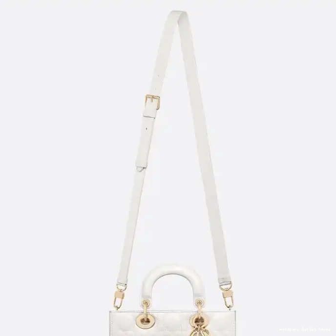 Cheap Patent Lady Bag Small Calfskin White D-Joy Cannage 0316 Hot Sale