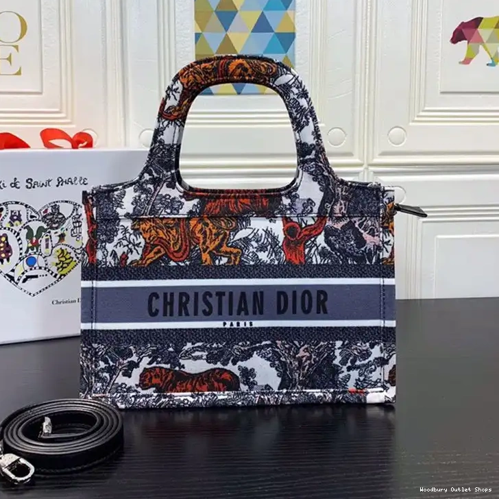 Tiger Jouy Canvas Motif Toile Dior Tote Book De Mini 0316 Hot Sale