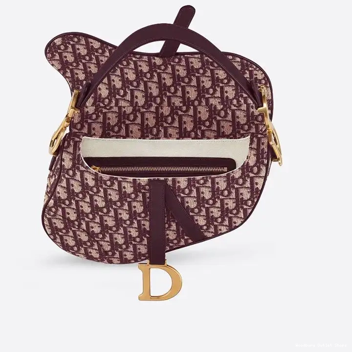 Cheap Canvas Burgundy Saddle Motif Dior Oblique Bag 0319 Hot Sale