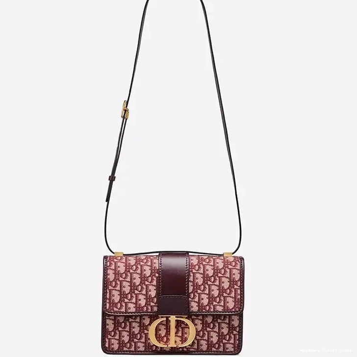 Cheap Burgundy Motif Bag Dior 30 Oblique Montaigne Canvas 0318 Hot Sale