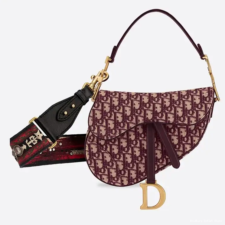 Cheap Canvas Burgundy Saddle Motif Dior Oblique Bag 0319 Hot Sale