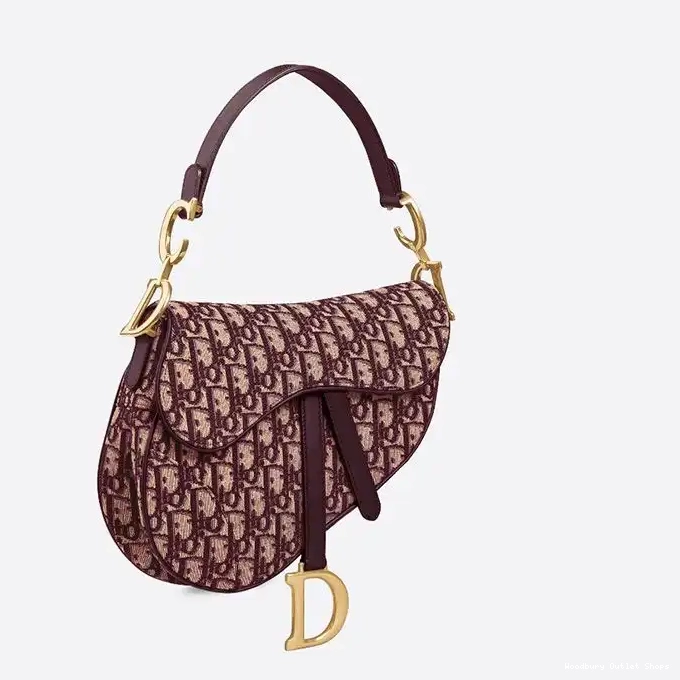 Cheap Canvas Burgundy Saddle Motif Dior Oblique Bag 0319 Hot Sale