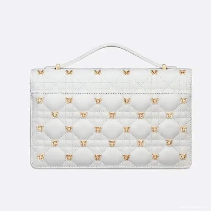 Cheap Butterfly Top Dior Cannage Handle Bag with White Miss Studs Lambskin 0316 Hot Sale