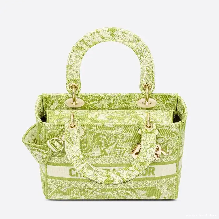 Cheap Lady de Bag Canvas Lemon Medium Toile D-lite Jouy Motif 0316 Hot Sale