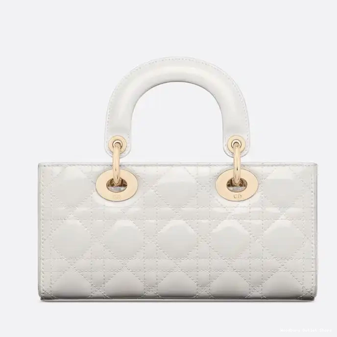 Cheap Patent Lady Bag Small Calfskin White D-Joy Cannage 0316 Hot Sale
