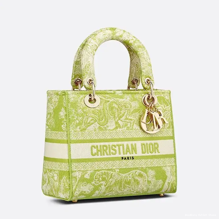 Cheap Lady de Bag Canvas Lemon Medium Toile D-lite Jouy Motif 0316 Hot Sale