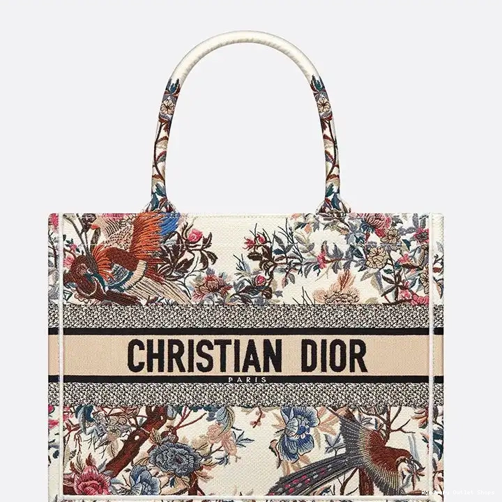Cheap d'Hiver White Tote Jardin Dior Motif Canvas Book 0319 Hot Sale