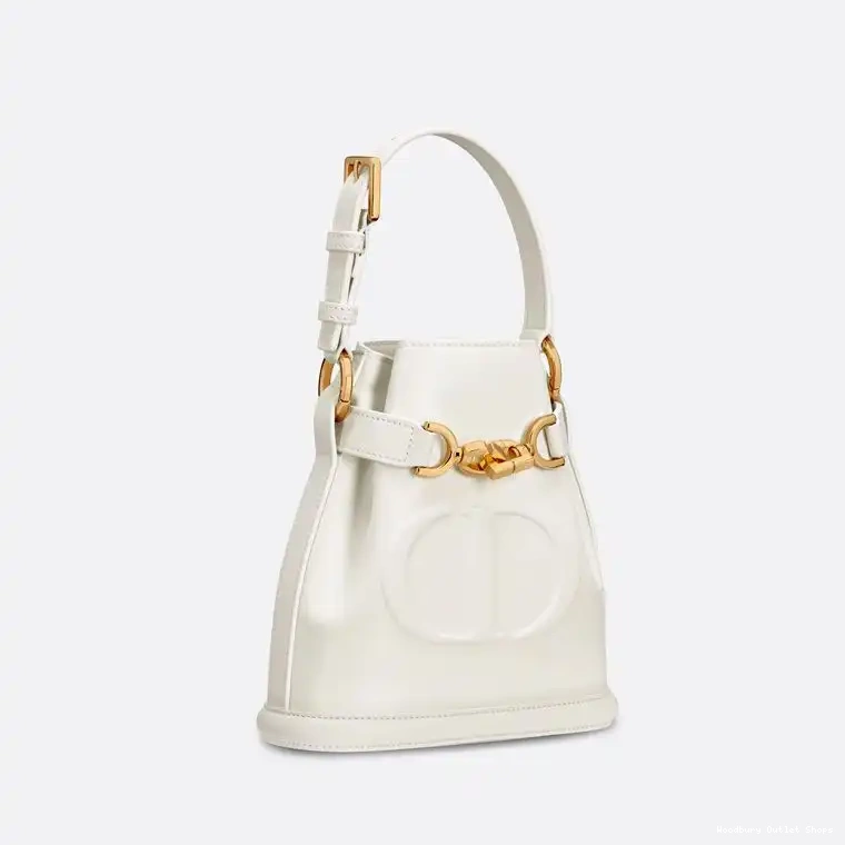 Cheap Small Calfskin CD-Embossed Dior Bag C'est White 0316 Hot Sale